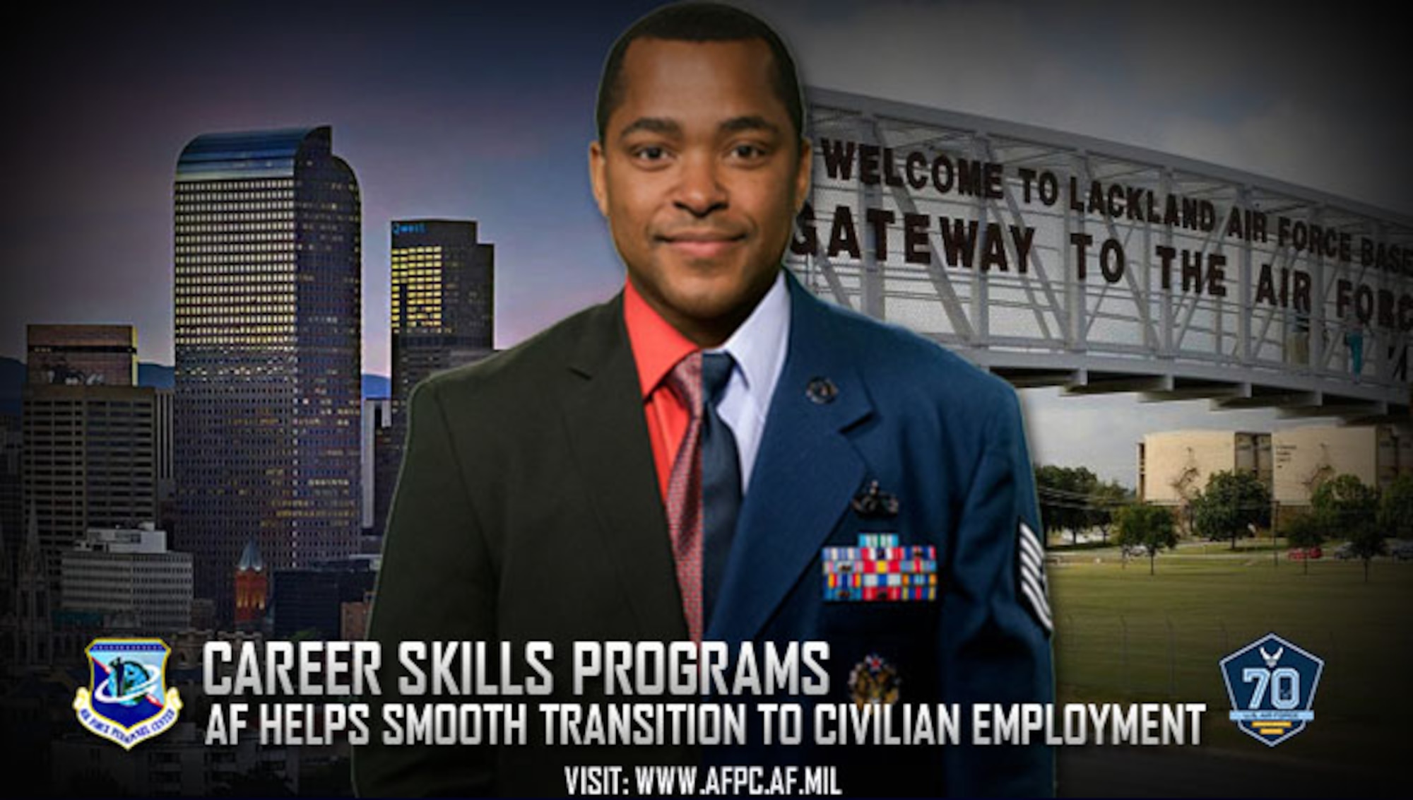 Airmen who meet certain qualifications can participate in civilian job and employment training, including apprenticeships and internships, starting up to six months prior to their separation or retirement via the Career Skills Program. (U.S. Air Force graphic by Staff Sgt. Alexx Pons)
