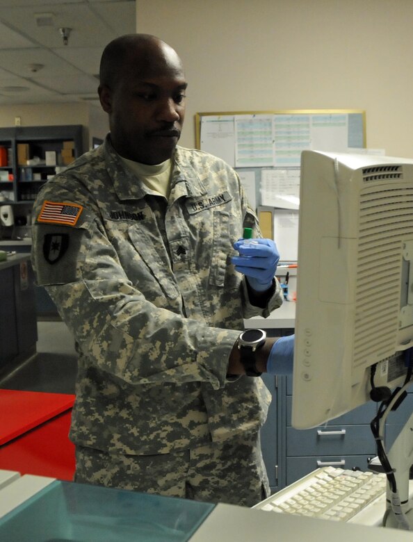 Sgt. Tobias Johnson, a medical laboratory specialist assigned to 7389th Blood Det. located in San Antonio, Texas, is one of approximately 25 U.S. Army Reserve Soldiers who are working in partnership with Rosebud Indian Health Service to provide medical care to the local tribal population. 