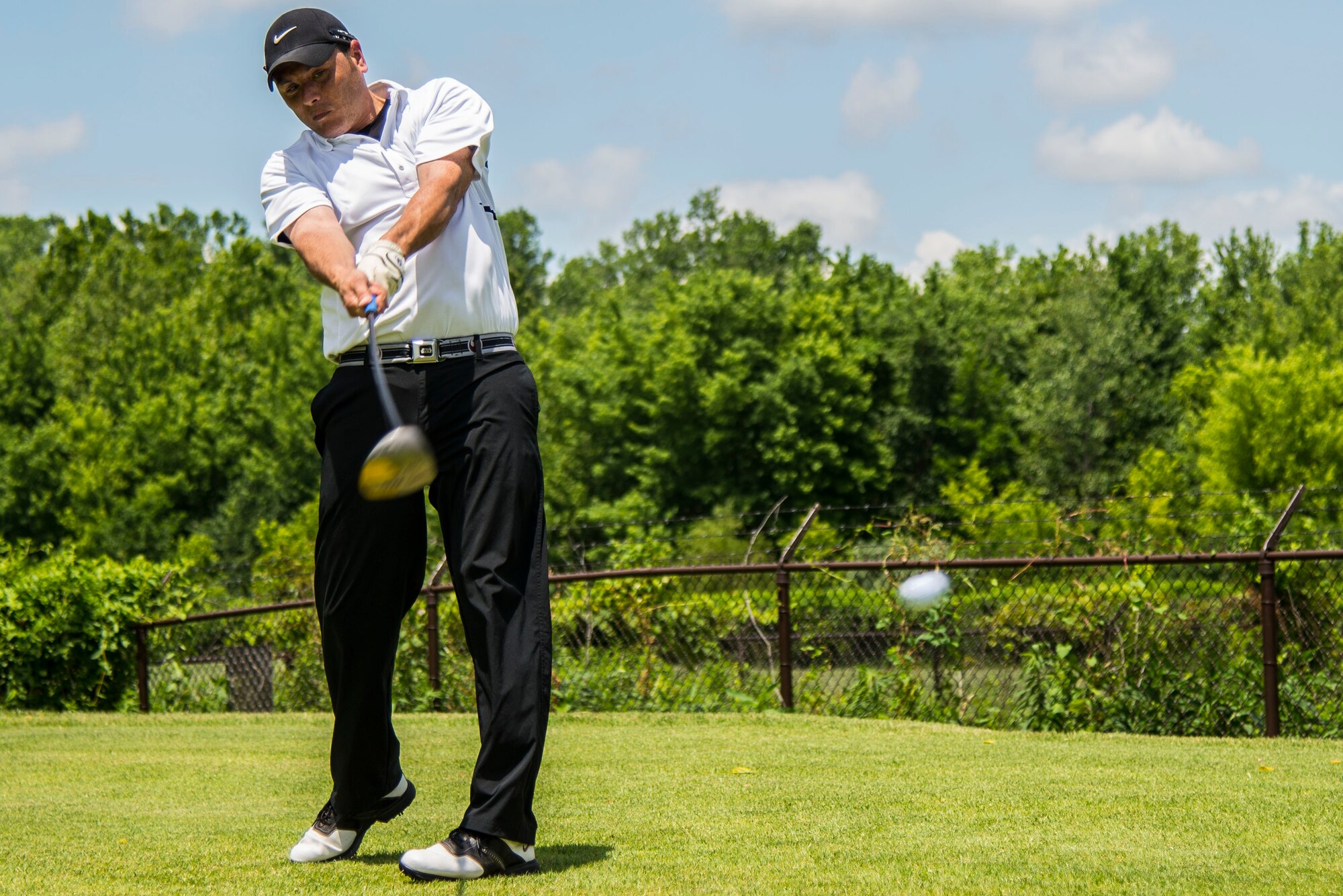 The Scott Air Force Base Cardincal Creek Gold Course held a Centennial Golf Classic Four Person Scramble to celebrate the 100th anniversary of Scott AFB, June 23, 2017. Appromimately 144 players signed up and received a Green Fee, Cart, Sleeve of Centennial Golf Balls and Dinner. The groups golfed 18 holes and competed against each other for closest to the pin(s), closest to the line and the logest drive. (U.S. Air Force photos/Senior Airman Tristin English)