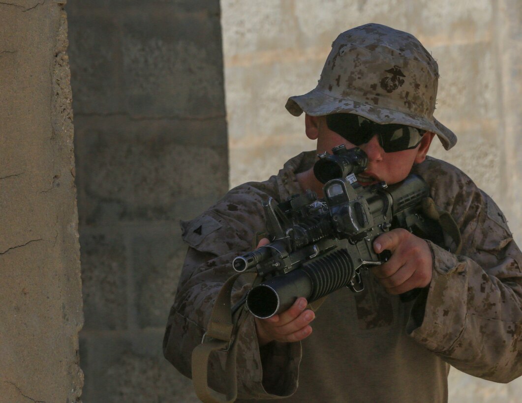 U.S. Marine Corps Lance Cpl. Bobby Cherries, a rifleman with Charlie Company, 1st Battalion, 7th Marine Regiment, Special Purpose Marine Air-Ground Task Force-Crisis Response-Central Command, provides security during a subject matter expert exchange with the Saudi Arabian Naval Special Forces in Saudi Arabia, May 15, 2017. The exchange proved to be an enhancing opportunity for both the U.S. and Saudi forces. Deploying U.S. Marines into the U.S. Central Command area of responsibility to conduct combined military training with our partner nations’ security forces strengthens our vital relationships with partners in this important region. (U.S. Marine Corps photo by Cpl. Kyle McNan)