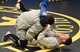 Senior Airman Johnathan Heisler (bottom), 512th Security Forces Squadron reservist, trains in combatives with another trainee during Phoenix Raven training June 15, 2017, at Joint Base McGuire-Dix-Lakehurst, New Jersey. More commonly called 