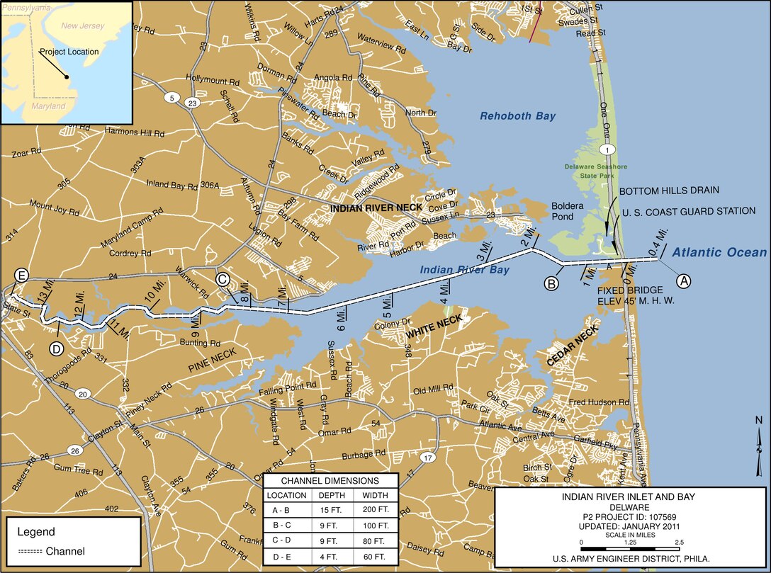 Indian River Inlet & Bay Project Index Map