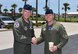 Col. Kurt Matthews, right, 920th Rescue Wing commander, bids farewell to Maj. Gen. Vincent Mancuso, right, Air Staff deputy director, Pentagon, June 23, 2017 outside the dining facility at Patrick Air Force Base, Florida. The general spent the day with the 920th Rescue Wing touring the 308th Rescue Squadron Guardian Angels facility and visiting with HC-130 Hercules and HH-60G Pave Hawk aviators and maintainers. (U.S. Air Force photo/Tech. Sgt. Lindsey Maurice)