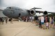 A C-17 Globemaster III manned by a 732nd Airlift Squadron air crew sits on display at the Smithsonian Innovations in Flight event June 17 at the Steven F. Udvar-Hazy Center, Chantilly, Va.  