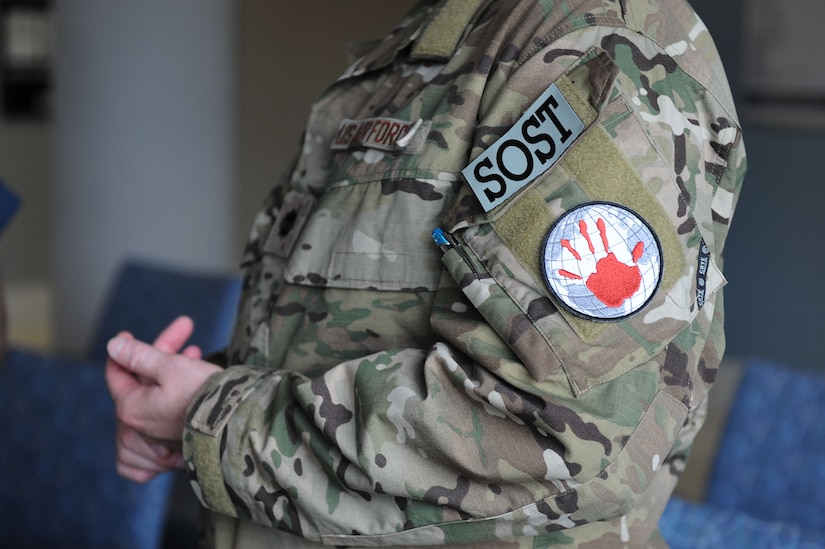 U.S. Air Force Lt. Col. Richard French, Special Operations Surgical Team member, talks to 633rd Medical Group Airmen during an informational visit at Joint Base Langley-Eustis, Va., June 23, 2017. The purpose of the visit was to highlight the mission of the SOST, broaden awareness within the Air Force Medical Services and to inform those Airmen of their potential career options. (U.S. Air Force photo/Staff Sgt. Brittany E.N. Murphy)