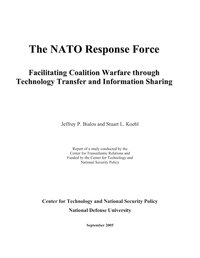 Dtp 018 the nato response force facilitating coalition warfare