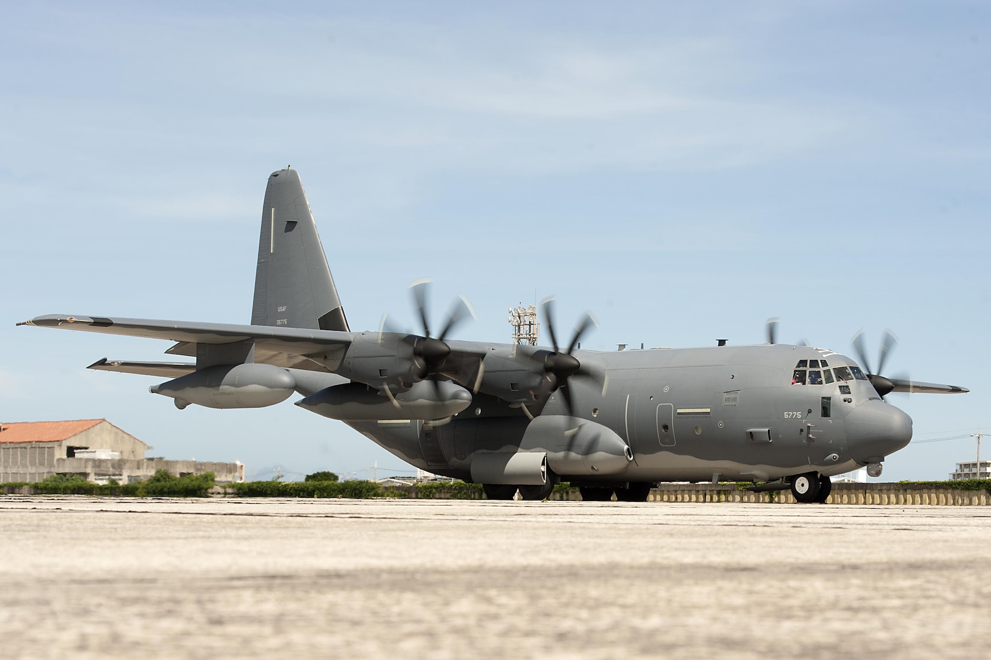 A U.S. Air Force 17th Special Operations Squadron MC-130J Commando II aircraft taxis at Kadena Air Base, June 22, 2017. The 17th SOS Commando II, assigned to the 353rd Special Operations Group, has the capability to resupply special operations forces via airdrop. (U.S. Air Force photo/ Airman 1st Class Greg Erwin)