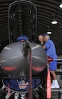 U.S. Air Force Col. David G. Shoemaker, 8th Fighter Wing commander, speaks to retired Buck Sgt. Richard Morse, Korean War veteran and former security forces patrolman, June 30, 2017, during a tour at Kunsan Air Base, Republic of Korea. Members on the tour visited the major landmarks on the installation while meeting Wolf Pack Airmen. (U.S. Air Force photo by Staff Sgt. Victoria H. Taylor/Released)