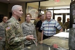 Army Maj. Gen. Richard J. Gallant (left) and Air Force Gen. Lori J. Robinson (Right) tours the capabilities of Joint Task Force Civil Support (JTF-CS), April 26, 2017, Fort Eustis VA. JTF-CS anticipates plans and integrates U.S. Northern Command chemical, biological, radiological and nuclear operations. Robinson is the commander of North American Aerospace Defense Command (NORAD) and United States Northern Command (USNORTHCOM). JTF-CS provides command and control for designated Department of Defense specialized response forces to assist local, state, federal and tribal partners in saving lives, preventing further injury, and providing critical support to enable community recovery. (Official DOD Photo by MC2 Benjamin Liston/RELEASED)