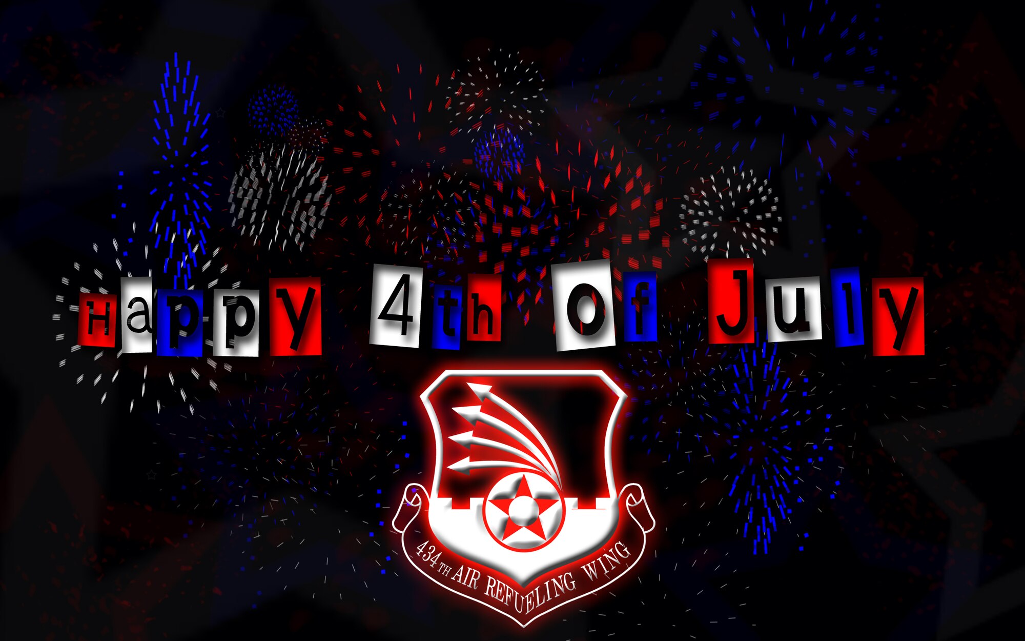 The men and women of the 434th Air Refueling Wing proudly wish every American a happy Independence Day. (U.S. Air Force graphic/Senior Airman Cali Wetli) 