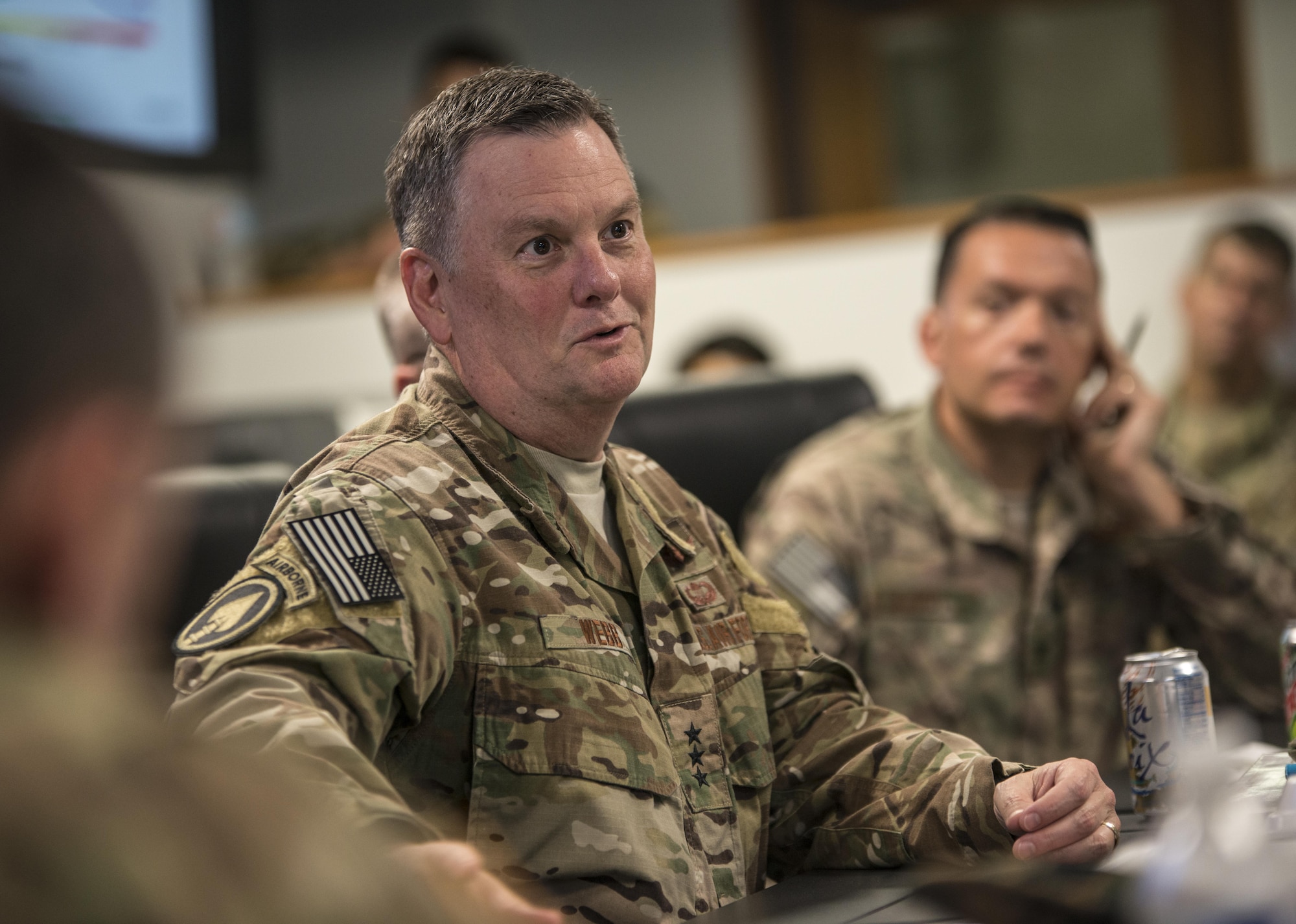 U.S. Air Force Lt. Gen. Brad Webb, commander of Air Force Special Operations Command visited the 353rd Special Operations Group June 19, 2017 at Kadena Air Base, Okinawa, Japan. Traveling to the Pacific, Webb presided over the 353rd SOG change of command ceremony. (U.S. Air Force photo by Capt. Jessica Tait)