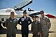 Commander of the 932nd Operations Group, Col. Ray Smith at left, stands with United States Air Force F-16 Thunderbird's leader and commander Lt. Col. Jason Heard, and 932nd Aeromedical Evacuation Squadron commander Lt. Col. Dawn Rice, along with Command Chief Master Sgt. Chad Welch.  They met after an enlistment for a new 932nd Airlift Wing recruit, who said the oath with the outstanding Thunderbirds as witnesses on June 10, 2017, Scott Air Force Base, Illinois.  (U.S. Air Force photo by Tech. Sgt. Christopher Parr)