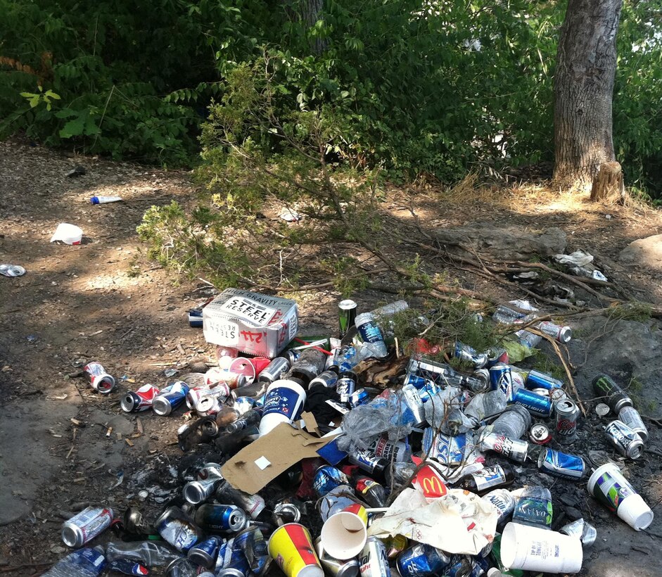 The U.S. Army Corps of Engineers Nashville District encourages the public to properly dispose trash when visiting Corps lakes.