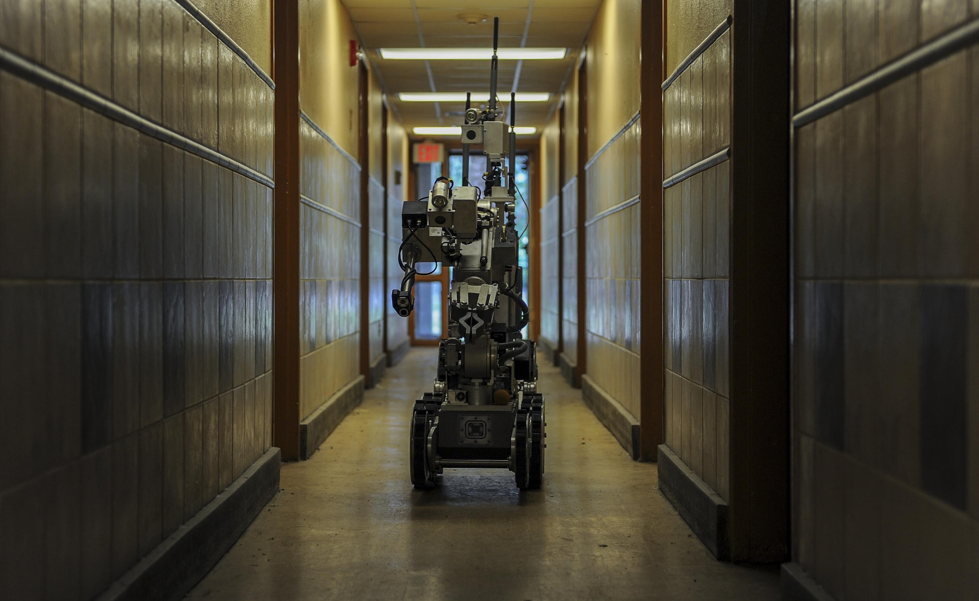 Explosive ordnance disposal technicians with the 1st Special Operations Civil Engineering Squadron utilize F6A EOD robots to disarm explosives during an exercise at Hurlburt Field, Fla., June 21, 2017. EOD technicians use robots to disarm and dispose of explosives from a safe distance, minimizing the risk of injury or death during global operations. (U.S. Air Force photo by Airman 1st Class Isaac O. Guest IV)