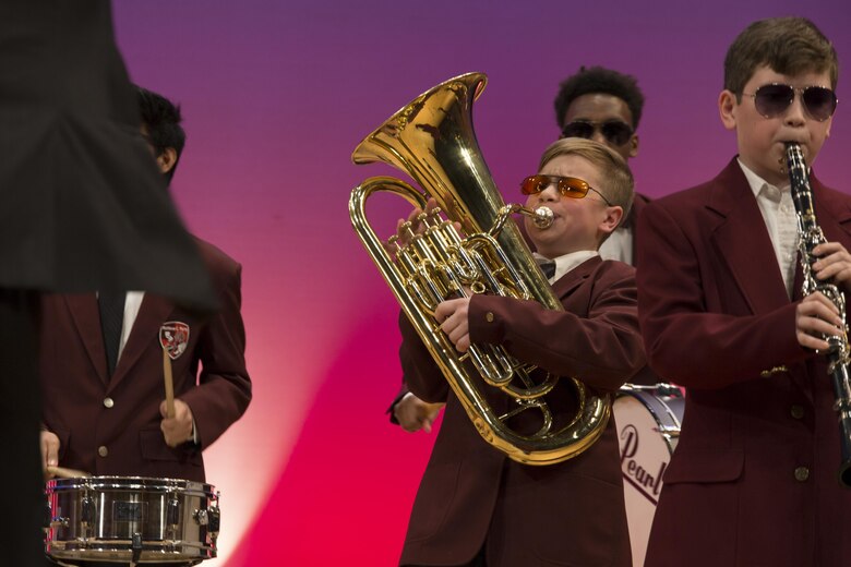 Students from Matthew C. Perry High School perform at the 7th annual U.S.-Japan Friendship Concert at the Sinfonia Iwakuni Concert Hall in Iwakuni City, Japan, Feb. 24, 2017. The concert is a way for the student performers to experience different cultures and communicate with each other through music despite the language barrier. (U.S. Marine Corps photo by Lance Cpl. Carlos Jimenez)