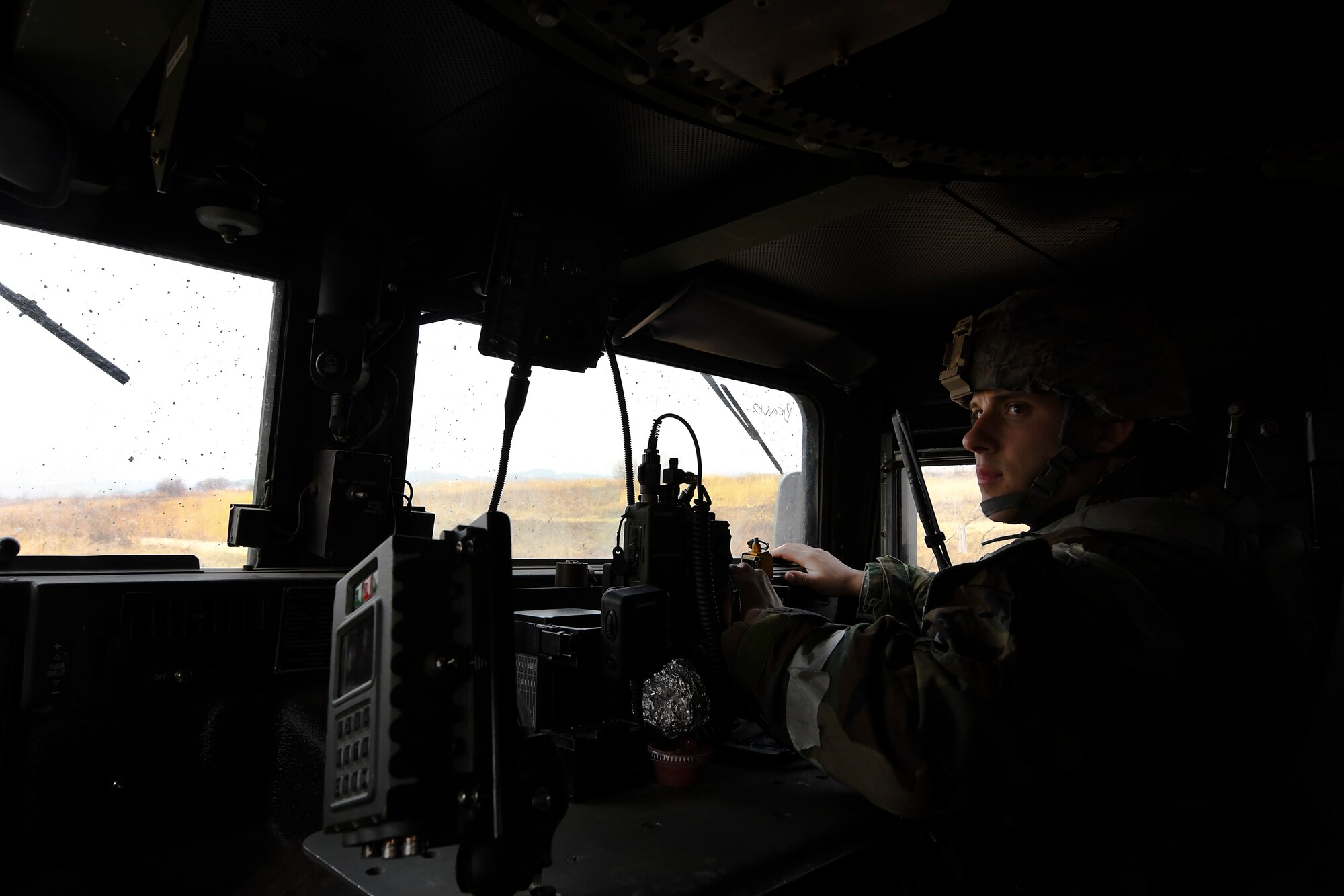 U.S. Air Force Tech. Sgt. Joseph Roides, 51st Security Forces Squadron flight sergeant, takes part in an “outside the wire” perimeter check during Exercise Beverly Herd 17-1 at Osan Air Base, Republic of Korea, March 1, 2017.  Defenders are responsible for daily entry control, base security and police services during peacetime as well as base and area security during contingency situations. (U.S. Air Force photo by Airman 1st Class Gwendalyn Smith)