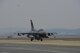 An F-16 Fighting Falcon assigned to the 36th Fighter Squadron taxis to the runway for a training mission while an A-10 Thunderbolt II from the 25th Fighter Squadron takes off during Exercise Beverly Herd 17-1 at Osan Air Base, Republic of Korea, March 1, 2017. Pilots from both fighter squadrons flew multiple sorties during exercise Beverly Herd, honing their flying skills and ability to work around the rugged ROK landscape. (U.S. Air Force photo by Staff Sgt. Victor J. Caputo)