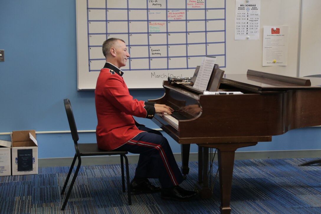 On Feb. 27, 2017, musicians from "The President's Own" performed a Music in the High Schools presentation at Yorktown High School in Arlington, Va. (U.S. Marine Corps photo by Master Sgt. Kristin duBois/released)
