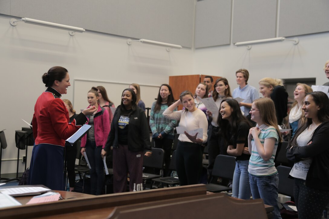 On Feb. 27, 2017, musicians from "The President's Own" performed a Music in the High Schools presentation at Yorktown High School in Arlington, Va. (U.S. Marine Corps photo by Master Sgt. Kristin duBois/released)