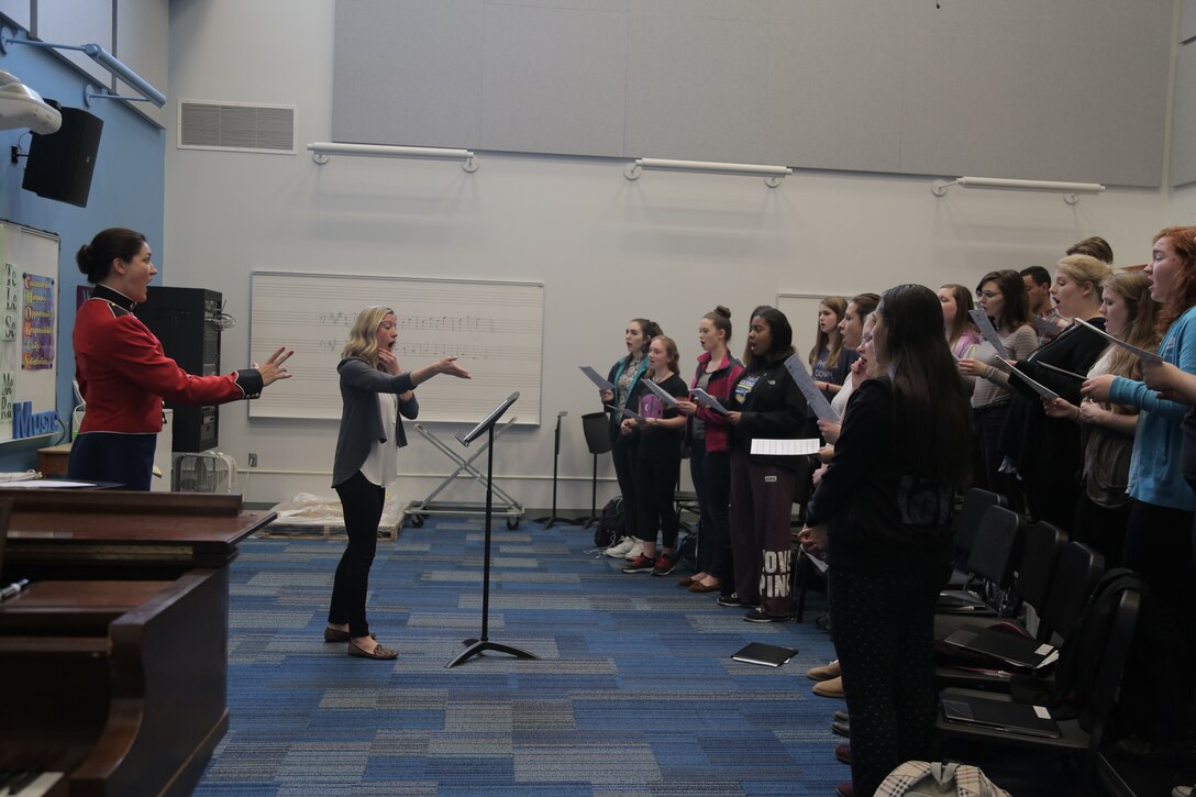 On Feb. 27, 2017, musicians from "The President's Own" performed a Music in the High Schools presentation at Yorktown High School in Arlington, Va. (U.S. Marine Corps photo by Master Sgt. Kristin duBois/released)