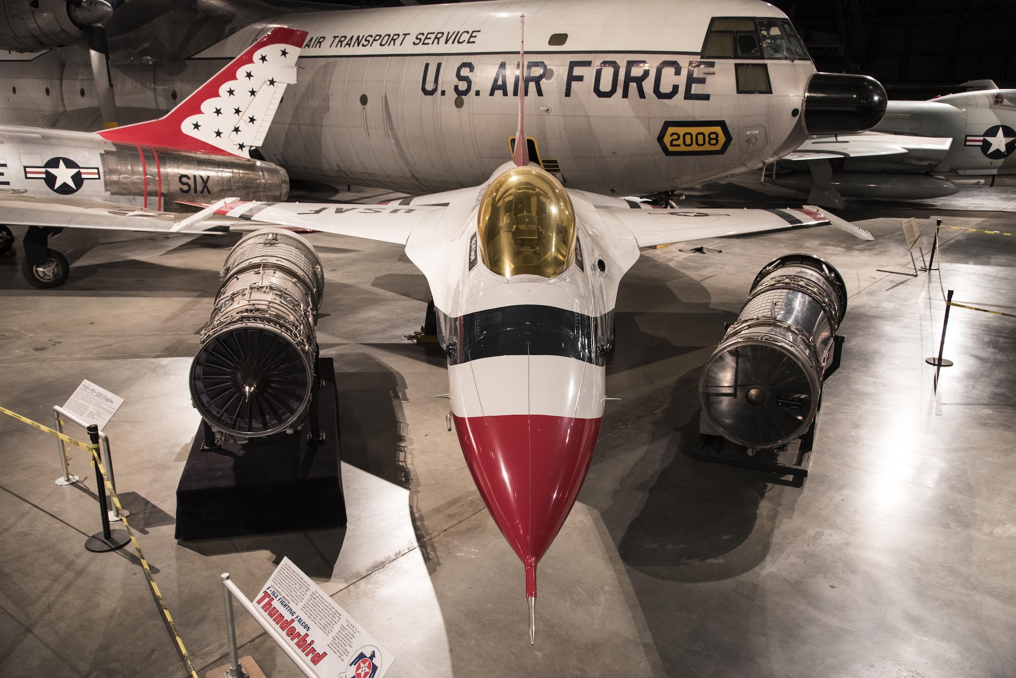 DAYTON, Ohio -- General Dynamics F-16A Fighting Falcon in the Cold War Gallery at the National Museum of the United States Air Force. (U.S. Air Force photo by Ken LaRock) 
