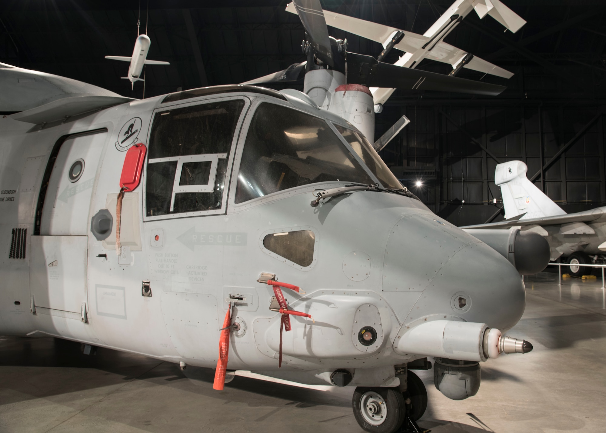 DAYTON, Ohio -- The Bell-Boeing CV-22B Osprey on display in the Cold War Gallery at the National Museum of the U.S. Air Force.(U.S. Air Force photo by Ken LaRock)