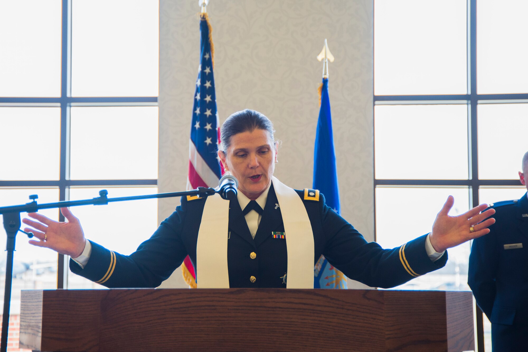 Scott hosted a National Prayer Breakfast on Feb. 24 with the theme of “Faith worked 100 years ago and faith works now.” The guest speaker for the event was Maj. Gen. Dondi Costin, Headquarters U.S. Air Force chief of chaplains. During the event Costin said, “Faith worked 3,000 years ago, the same way it worked 100 years ago, it will work 3,000 years from today and the message is this: God has designed us in such a way that we can overcome. God wants to be your resource if you’ll let him be. Faith works. What I encourage you to do is, work your faith.”