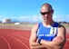 U.S. Air Force Tech. Sgt. Ben Seekell, 2017 AF Trials competitor, poses for a photo after the 1,500 meter run during Track and Field qualifications at the Warrior Fitness Center Feb. 28, 2017 at Nellis Air Force Base, Nev. During a 2011 improvised explosive device attack in Afghanistan, Seekell attributes his survival to the quick action of his teammates. (U.S. Air Force photo by Senior Airman Chip Pons)