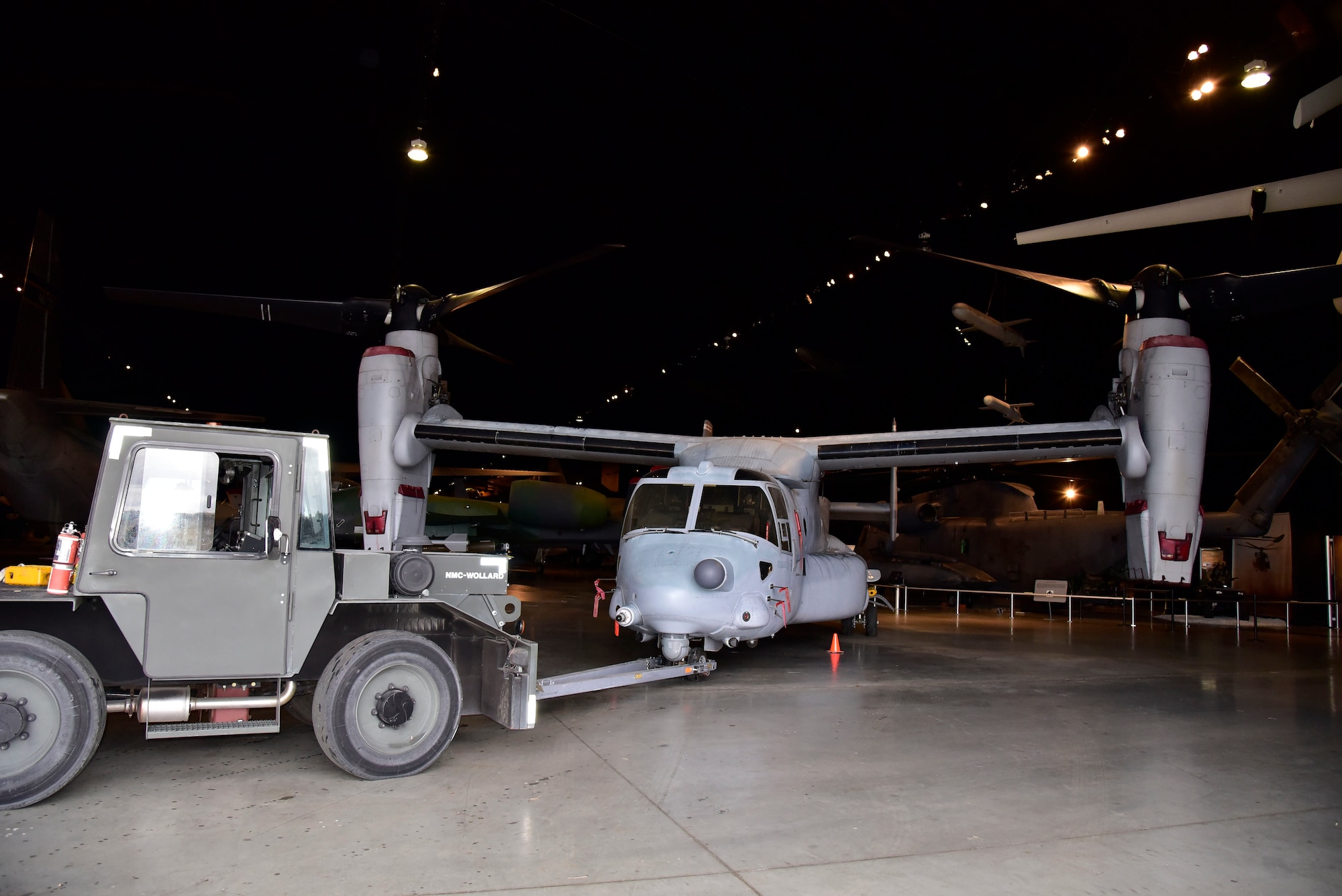 DAYTON, Ohio -- The Bell-Boeing CV-22B Osprey being moved into its new home in the Cold War Gallery at the National Museum of the U.S. Air Force on Jan. 26, 2017.(U.S. Air Force photo by Ken LaRock