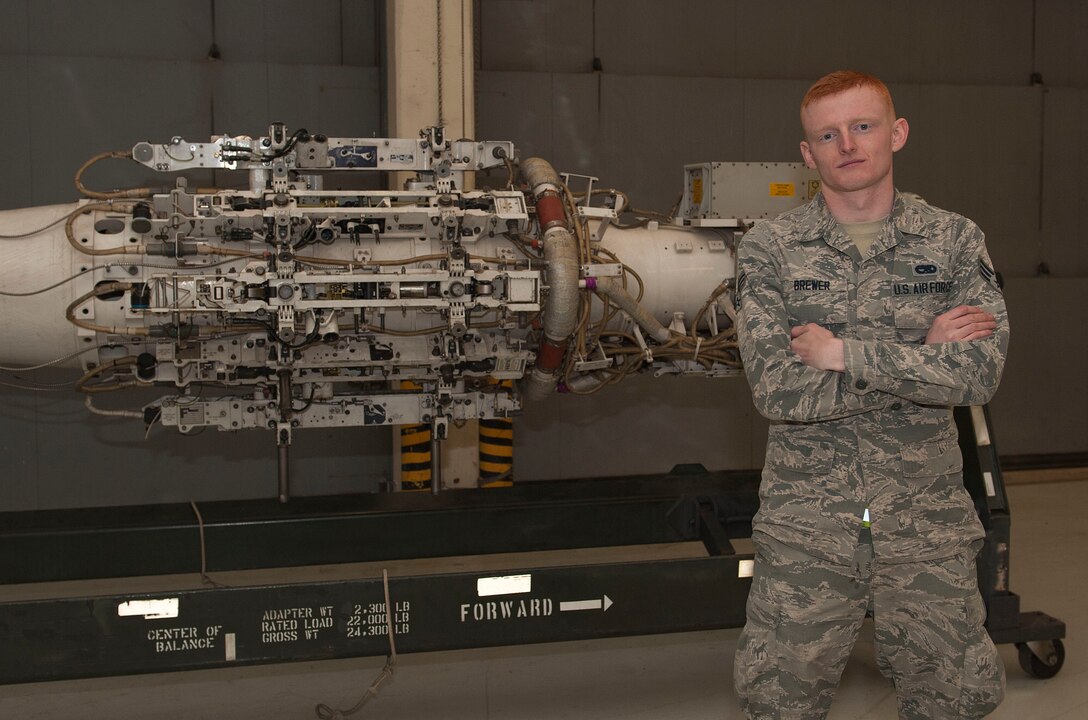 U.S. Air Force Senior Airman Daniel Brewer, 7th Munitions Squadron armament maintenance technician, has been stationed or sent on temporary duty to nine different locations to include: Romania, Greece, Germany, Portugal, Las Vegas, South Carolina, New Hampshire, Guam and Texas, during his three years of service. Brewer believes each location he visits offers new opportunities to acquire new perspective. (U.S. Air Force photo by Airman 1st Class April Lancto)