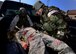 Role players take part in a simulated unexploded ordnance victim scenario during Exercise Beverly Herd 17-1 at Osan Air Base, Republic of Korea, March 2, 2017. During this scenario the  surgeon was required to remove the UXO and safely hand it over to the 51st Civil Engineer Squadron explosive ordnance disposal team for further disposal. (U.S. Air Force photo by Airman Gwendalyn Smith)