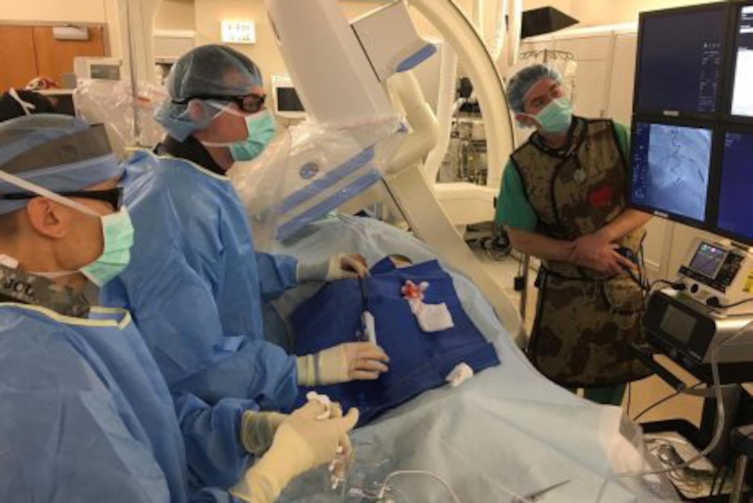 Surgeons at Walter Reed National Military Medical Center implant the leadless pacemaker. Photo courtesy: Walter Reed National Military Medical Center