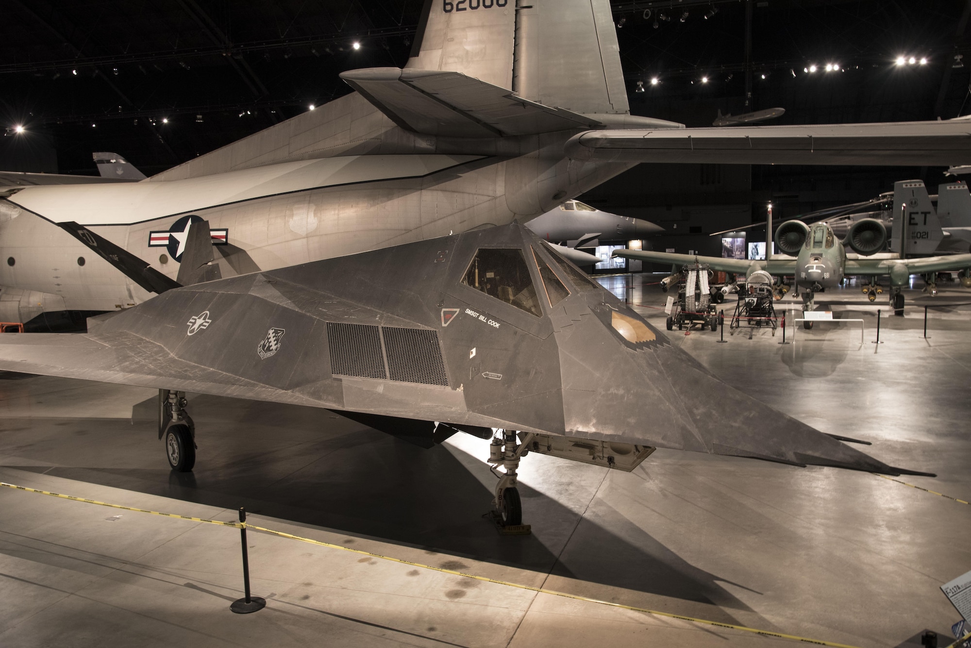 DAYTON, Ohio -- Lockheed F-117A Nighthawk on display in the Cold War Gallery at the National Museum of the United States Air Force. (U.S. Air Force photo by Ken LaRock)