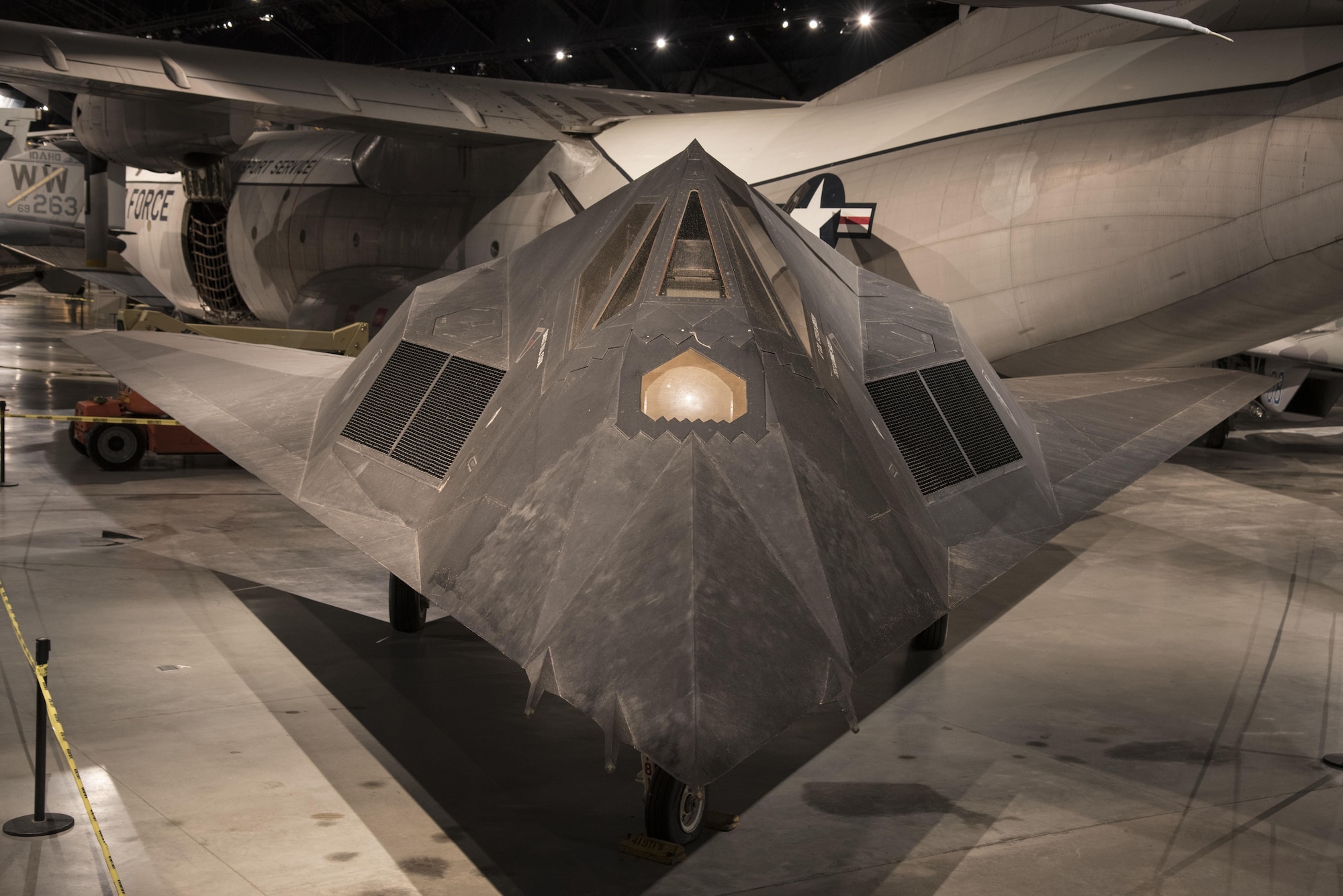 DAYTON, Ohio -- Lockheed F-117A Nighthawk on display in the Cold War Gallery at the National Museum of the United States Air Force. (U.S. Air Force photo by Ken LaRock)