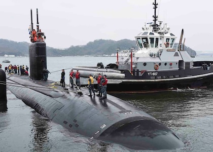 YOKOSUKA, Japan (March 2, 2017) The Los Angeles-class attack submarine USS Santa Fe (SSN 763) is moored at Fleet Activities Yokosuka. Santa Fe is visiting Yokosuka for a port visit. (U.S. Navy photo by Mass Communication Specialist 2nd Class Brian G. Reynolds/Released)