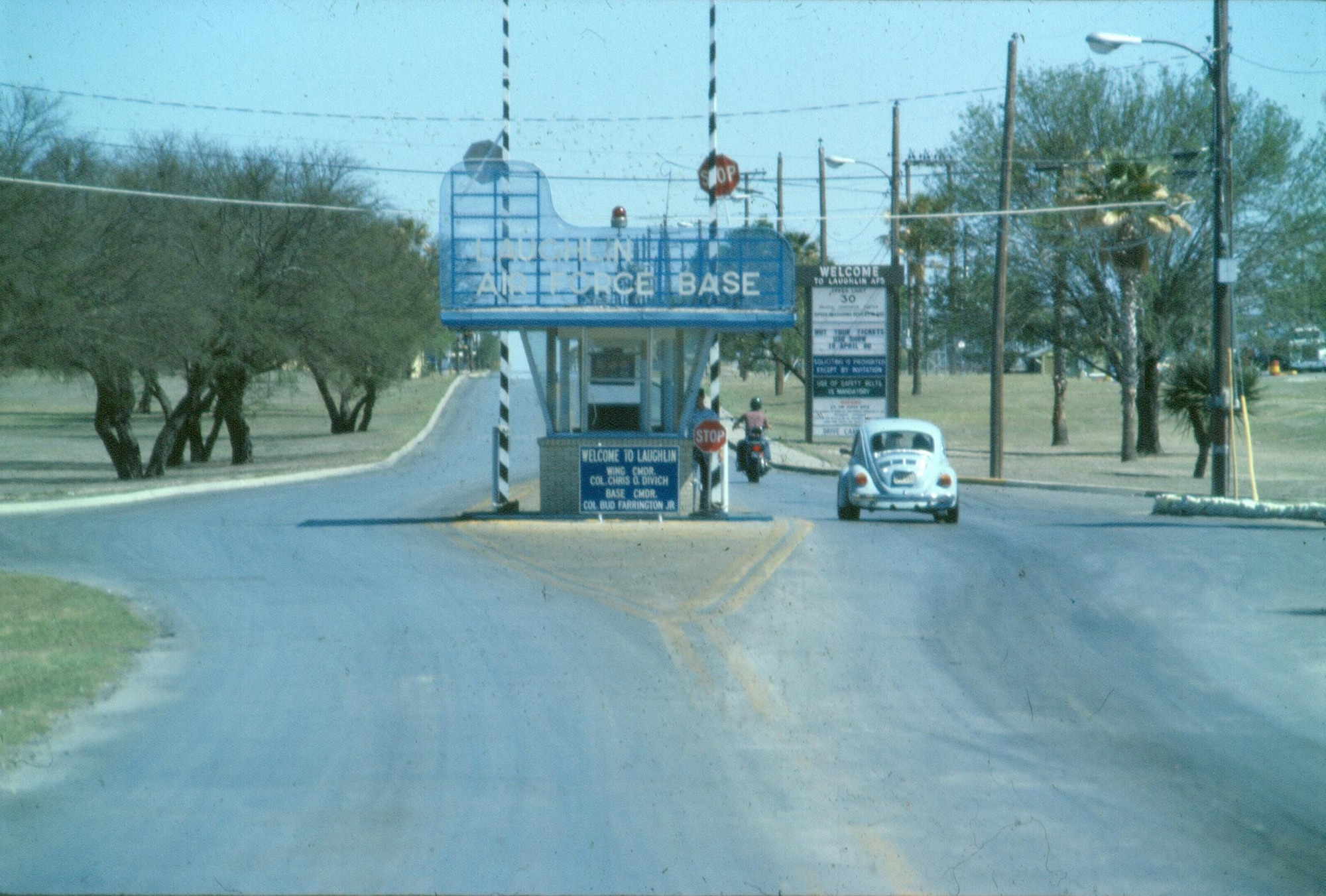 The main gate of Laughlin Air Force Base, Texas, in 1980. (Courtesy photo)