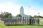 The 2017 Joint Base San Antonio-Randolph senior master sergeant selects gather for a group photo in front of the Taj at JBSA-Randolph March 2, 2017. The Air Force selected 1,391 master sergeants for promotion, with an overall selection rate of 11.8 percent. (U.S. Air Force photo by Joel Martinez/Released)