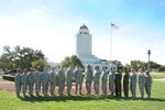 The 2017 Joint Base San Antonio-Randolph senior master sergeant selects gather for a group photo in front of the Taj at JBSA-Randolph March 2, 2017. The Air Force selected 1,391 master sergeants for promotion, with an overall selection rate of 11.8 percent. (U.S. Air Force photo by Joel Martinez/Released)