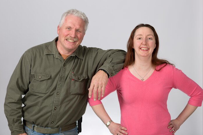 Ed Stein, a rigger in Puget Sound Naval Shipyard and Intermediate Maintenance Facility’s Lifting and
Handling Department, and his daughter, Shylo Shorthouse, a
structural engineer at the Shipyard. (Photo by Zack Frank, PSNS & IMF photographer)