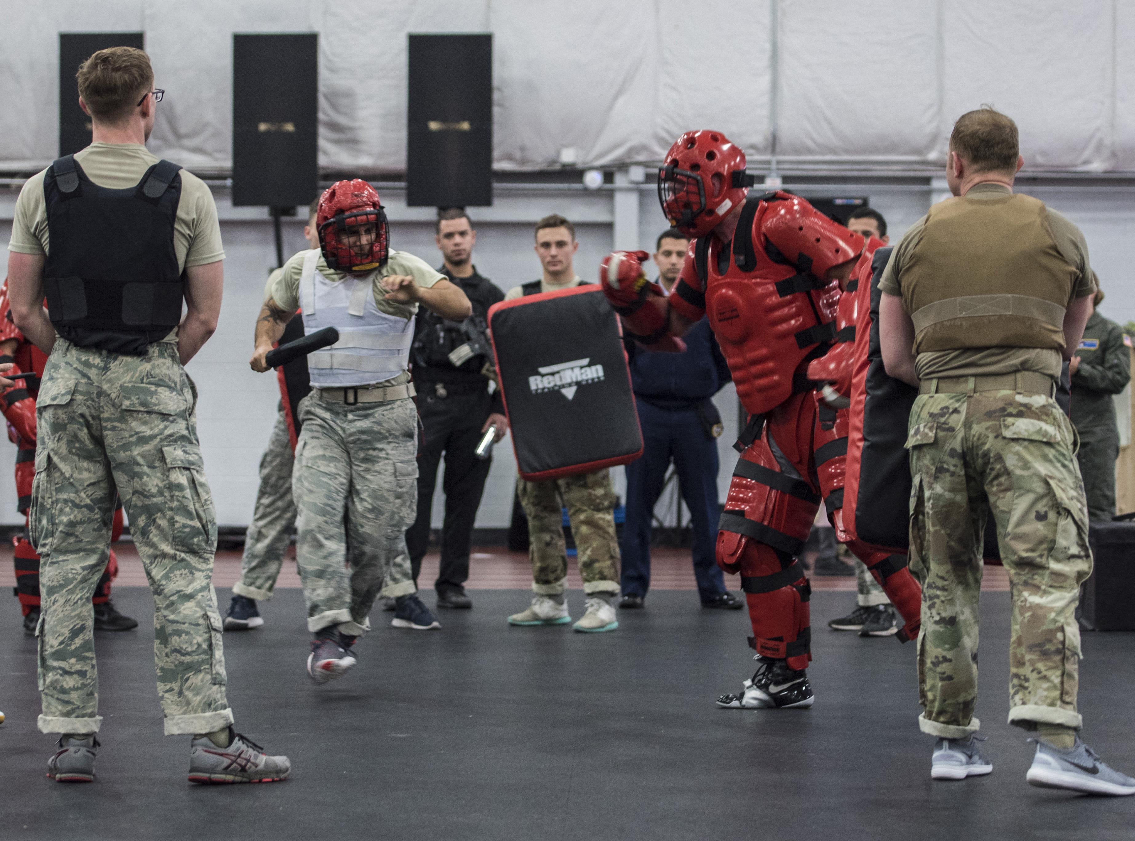 Air force red store man