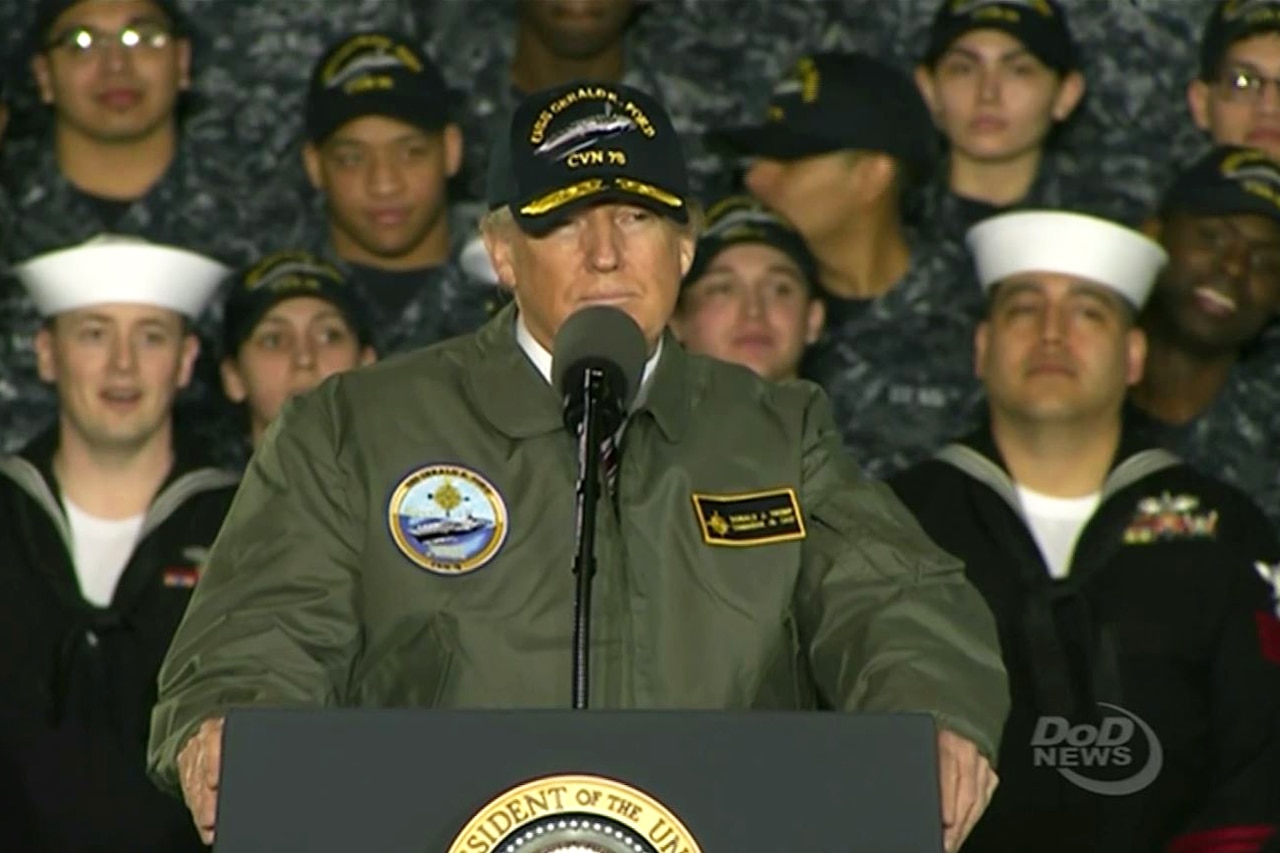 Trump Calls for 12Carrier Navy, Promises Rebuilt Military > U.S