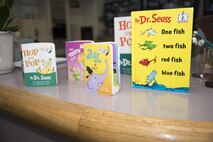 A collection of Dr. Seuss books sit on a counter at Yoiko Child Development Center in honor of Read Across America Day at Misawa Air Base, Japan, March 2, 2017. Dr. Seuss wrote and illustrated 44 children's books. These books have been translated into more than 15 languages and have sold over 200 million copies around the world. (U.S. Air Force photo by Staff Sgt. Melanie A. Hutto)