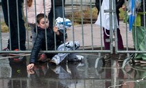 A child reaches for candy during fasching, a festival held across Europe, in the city of Ramstein, Germany, Feb. 28, 2017. Fasching is Germany’s carnival season. It starts on the 11th day of November at exactly 11 minutes after 11 am and ends at the stroke of midnight on Shroud Tuesday—often referred to as Fat Tuesday. (U.S. Air Force photo by Senior Airman Lane T. Plummer)