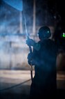 Airmen from the 5th Aircraft Maintenance Squadron wash a B-52H Stratofortress at Minot Air Force Base, N.D., Feb. 14, 2017. It takes the nine-Airman team two days and approximately 10 gallons of soap to wash each jet when it comes in for its routine wash every 120 days. (U.S. Air Force photo/Senior Airman J.T. Armstrong)