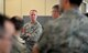 Lt. Gen Mark D. Kelly, 12th Air Force (Air Forces Southern), visits with Airmen assigned to the 557th Weather Wing Offutt Air Force Base, Neb. Feb. 22, 2017. General Kelly spent the day visiting with the weather wing’s Airmen and civilians during the immersion tour. (U.S. Air Force photo by Josh Plueger)