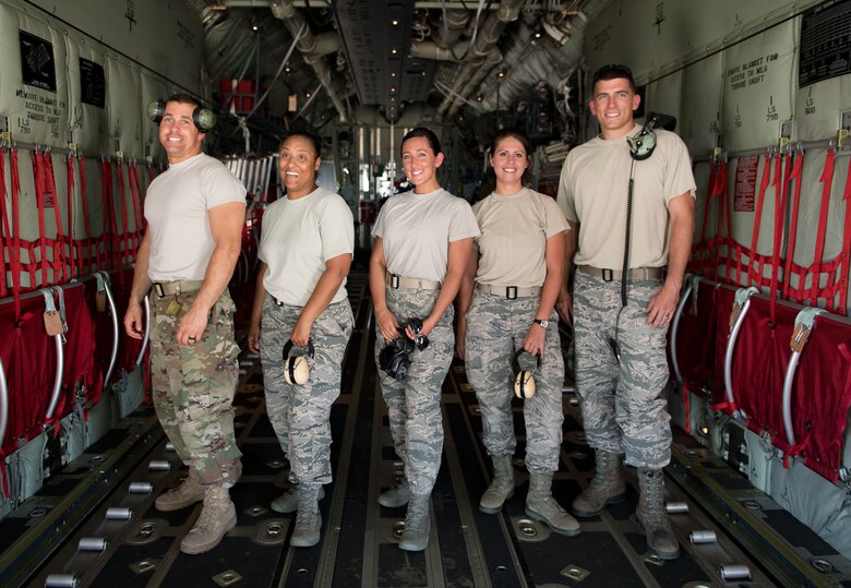 Participants of 612th Air Base Squadron's "Crew Chief for a Day" program pose for a photo in a C-130 Hercules aircraft at Soto Cano Air Base, March 2. The program aims to get other servicemembers from JTF-Bravo to come out to the airfield and experience a day in the life of a U.S. Air Force crew chief.