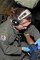 1st Lt. Carol Roling, flight nurse with the 375th Aeromedical Evacuation Squadron from Scott Air Force Base, Ill., takes a patient's blood pressure during an aeromedical evacuation flight from the Pacific theater to the U.S. on Feb. 21, 2017. A Utah Air Guard KC-135R Stratotanker and six-person crew from the 151st Air Refueling Squadron conducted an AE mission with the active duty medical personnel Feb. 18-25, 2017. (U.S. Air National Guard photo by Tech. Sgt. Annie Edwards) 