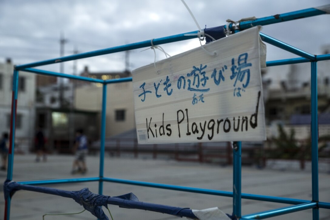 Okinawan and American children play on the playground during a community outreach event, March 3, 2017, at Yugafu Church, Okinawa, Japan. Marines and Sailors with 3D Marine Expeditionary Brigade provided food for less fortunate children during the event. This was the second time 3D MEB Marines and Sailors have participated in what will become a quarterly event. During the first, a Thanksgiving dinner, 3D MEB Marines and Sailors provided food for a total of 100 people at the church. (U.S. Marine Corps photo by Cpl. Jessica Etheridge) 
