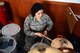 Airman 1st Class Yoli Alvarez Hernandez, 341st Medical Operations Squadron mental health technician, plays the drums at the base chapel Feb. 28, 2017, at Malmstrom Air Force Base, Mont. Alvarez Hernandez, a self-taught drummer, uses her talents to build resiliency and share a form of emotional expression. (U.S. Air Force photo/Airman 1st Class Magen M. Reeves)