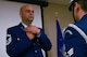 U.S. Air Force Senior Master Sgt. Wendell Weeks, 307th Security Forces Squadron training manager, holds an American flag to his chest during his retirement ceremony at Barksdale Air Force Base, La., March 4, 2017. During his 26-year career, Weeks served in several different capacities in the 307th Bomb Wing including communications, security forces and as 707th Maintenance Squadron first sergeant. (U.S. Air Force photo by Tech. Sgt. Ted Daigle/Released)